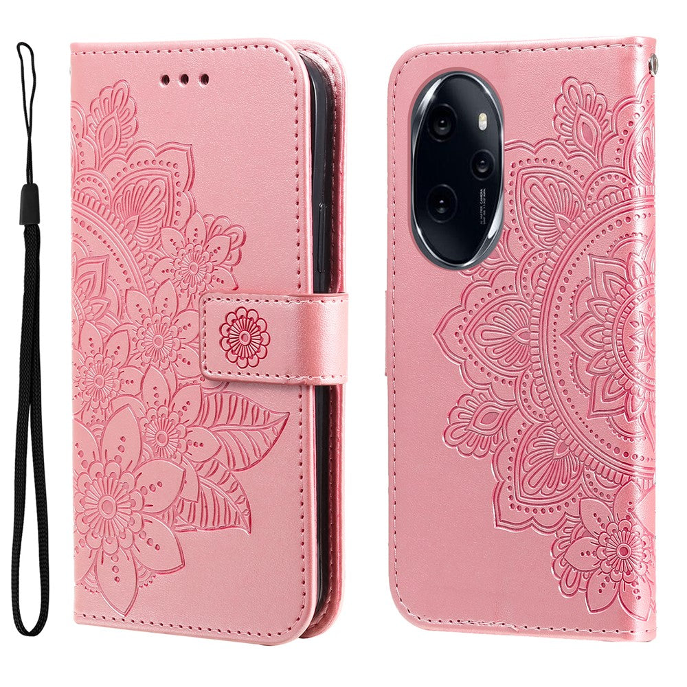 For Honor 100 Pro 5G Case Floral Pattern PU Leather Wallet Stand Phone Cover
