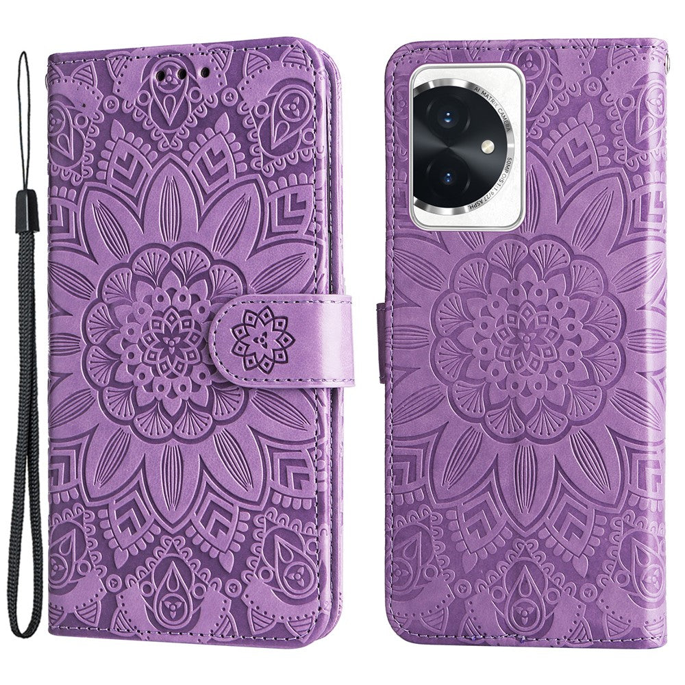 For Honor 100 5G Sunflower Leather Case Phone Cover Wallet Stand