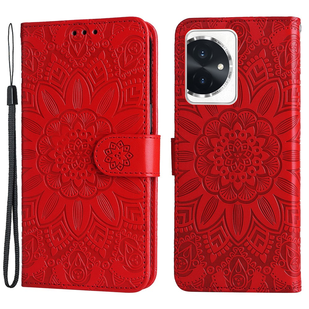 For Honor 100 5G Sunflower Leather Case Phone Cover Wallet Stand