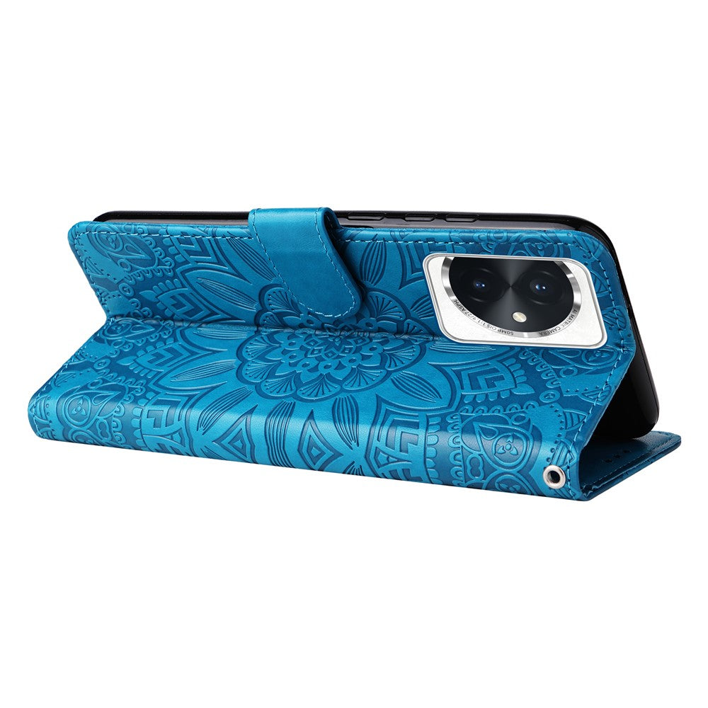 For Honor 100 5G Sunflower Leather Case Phone Cover Wallet Stand