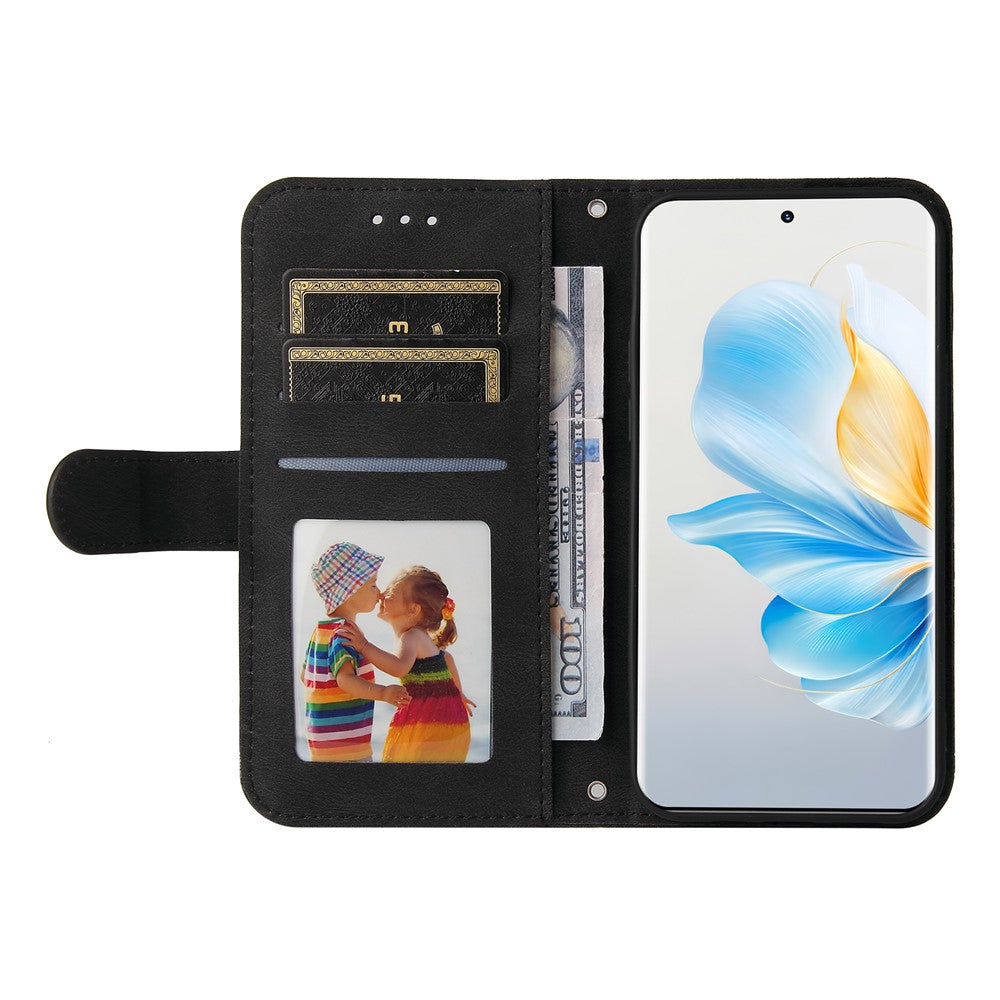 For Honor 100 5G Leather Wallet Cases Skin Touch Phone Cover Stand with Strap