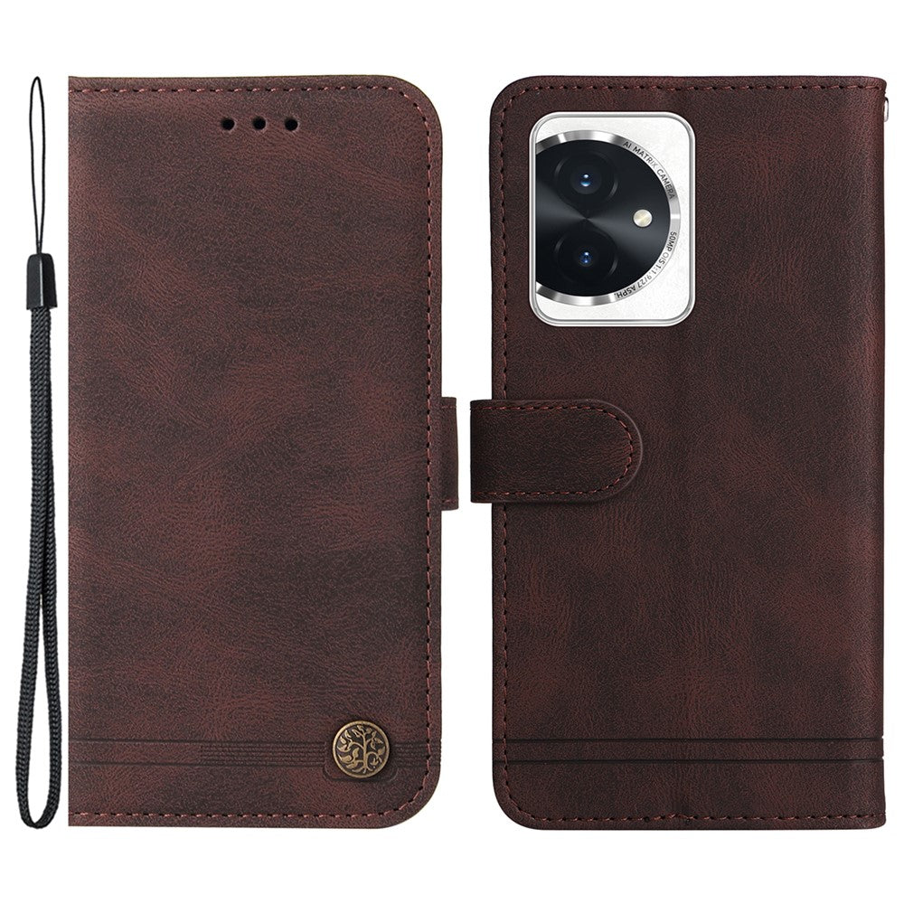 For Honor 100 5G Leather Wallet Cases Skin Touch Phone Cover Stand with Strap