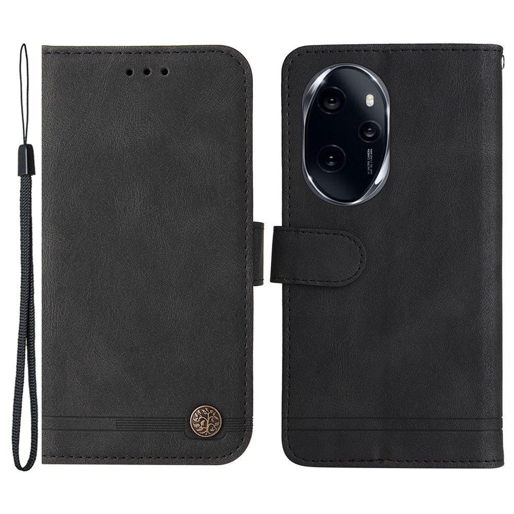 For Honor 100 Pro 5G Leather Wallet Cases Skin Touch Phone Cover Stand with Strap