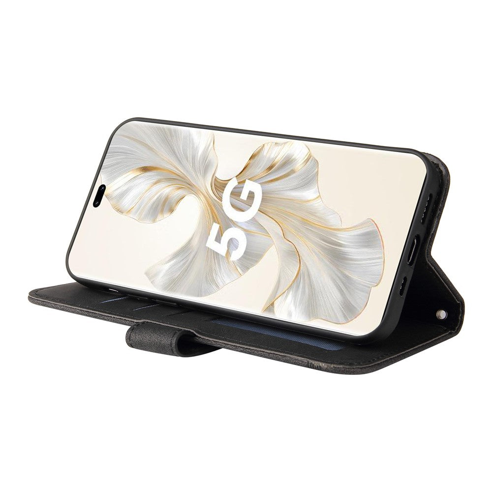 For Honor 100 Pro 5G Leather Wallet Cases Skin Touch Phone Cover Stand with Strap