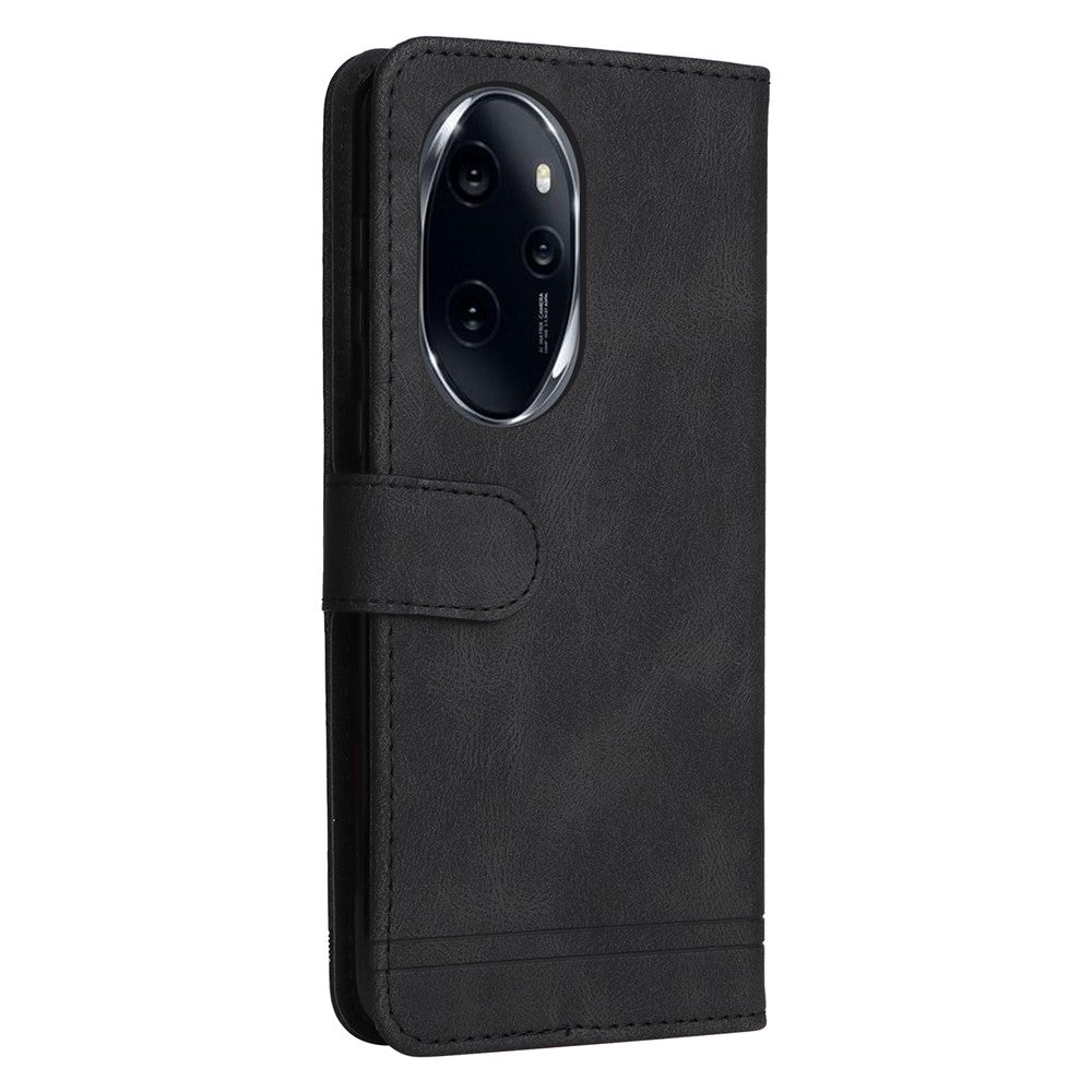 For Honor 100 Pro 5G Leather Wallet Cases Skin Touch Phone Cover Stand with Strap