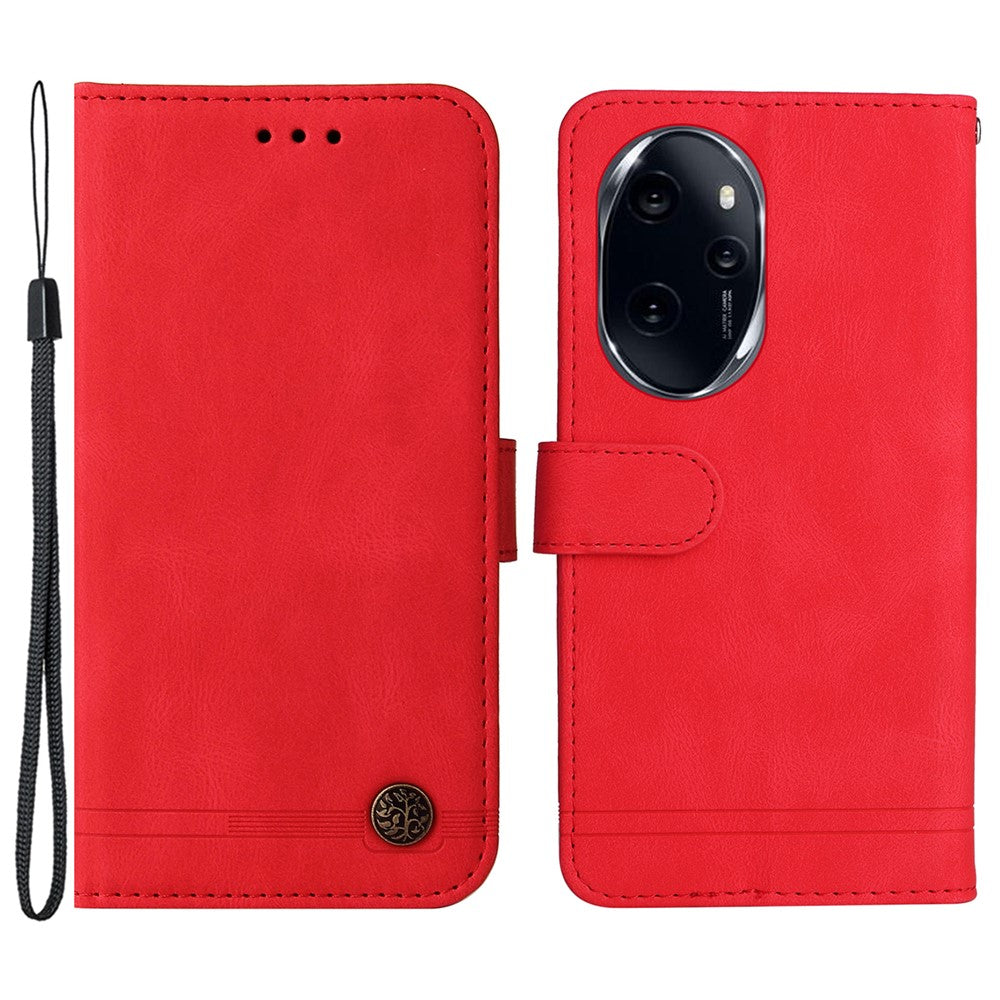 For Honor 100 Pro 5G Leather Wallet Cases Skin Touch Phone Cover Stand with Strap