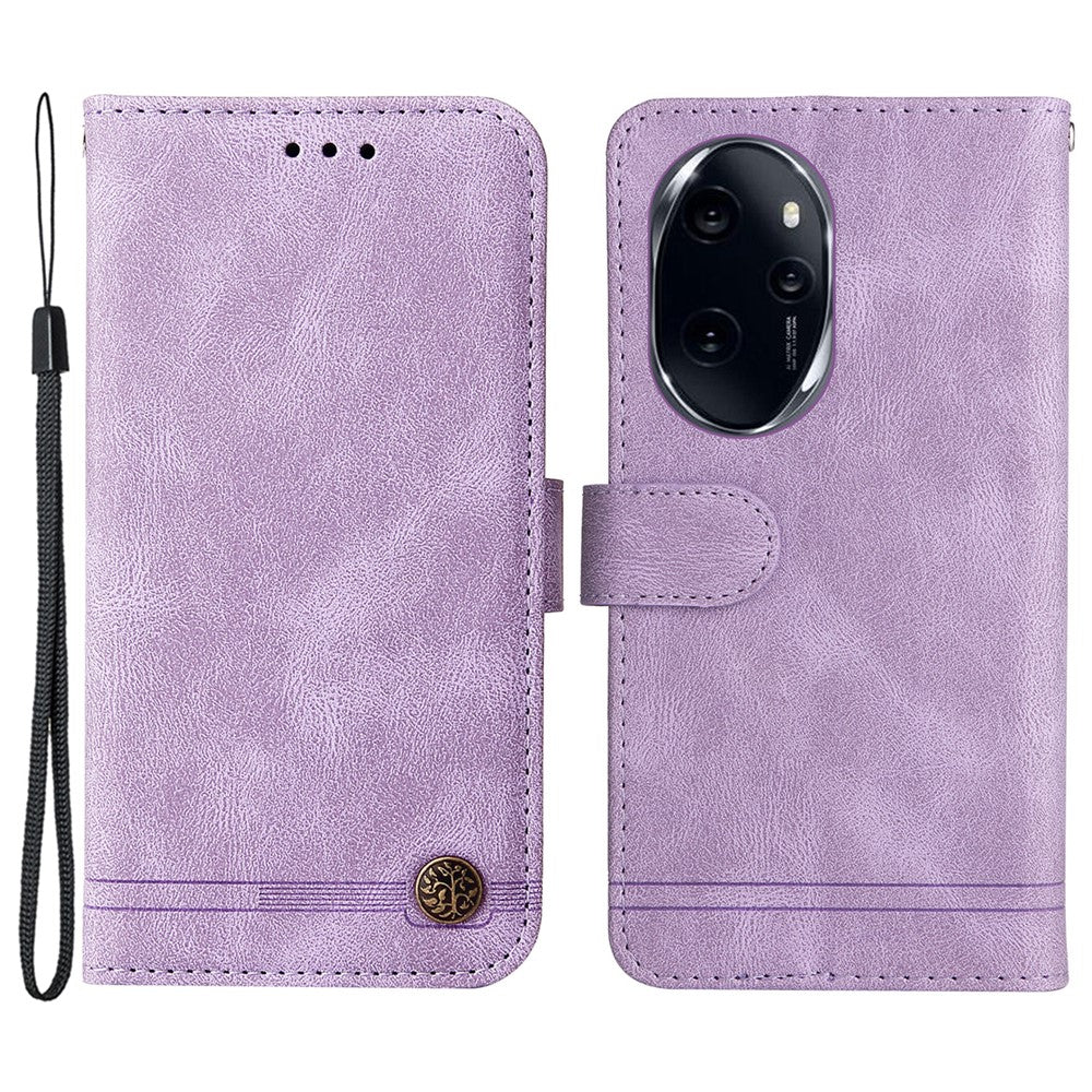 For Honor 100 Pro 5G Leather Wallet Cases Skin Touch Phone Cover Stand with Strap