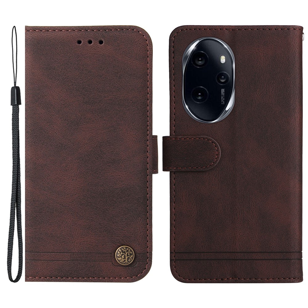For Honor 100 Pro 5G Leather Wallet Cases Skin Touch Phone Cover Stand with Strap