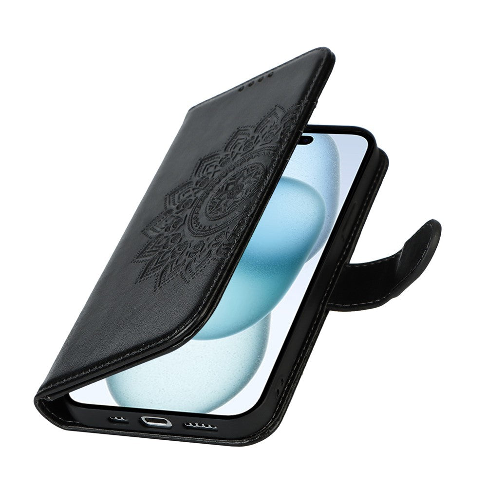 iPhone 15 Plus Wallet-Hülle – Mit Musterdruck, Kartenfächer & Riemen
