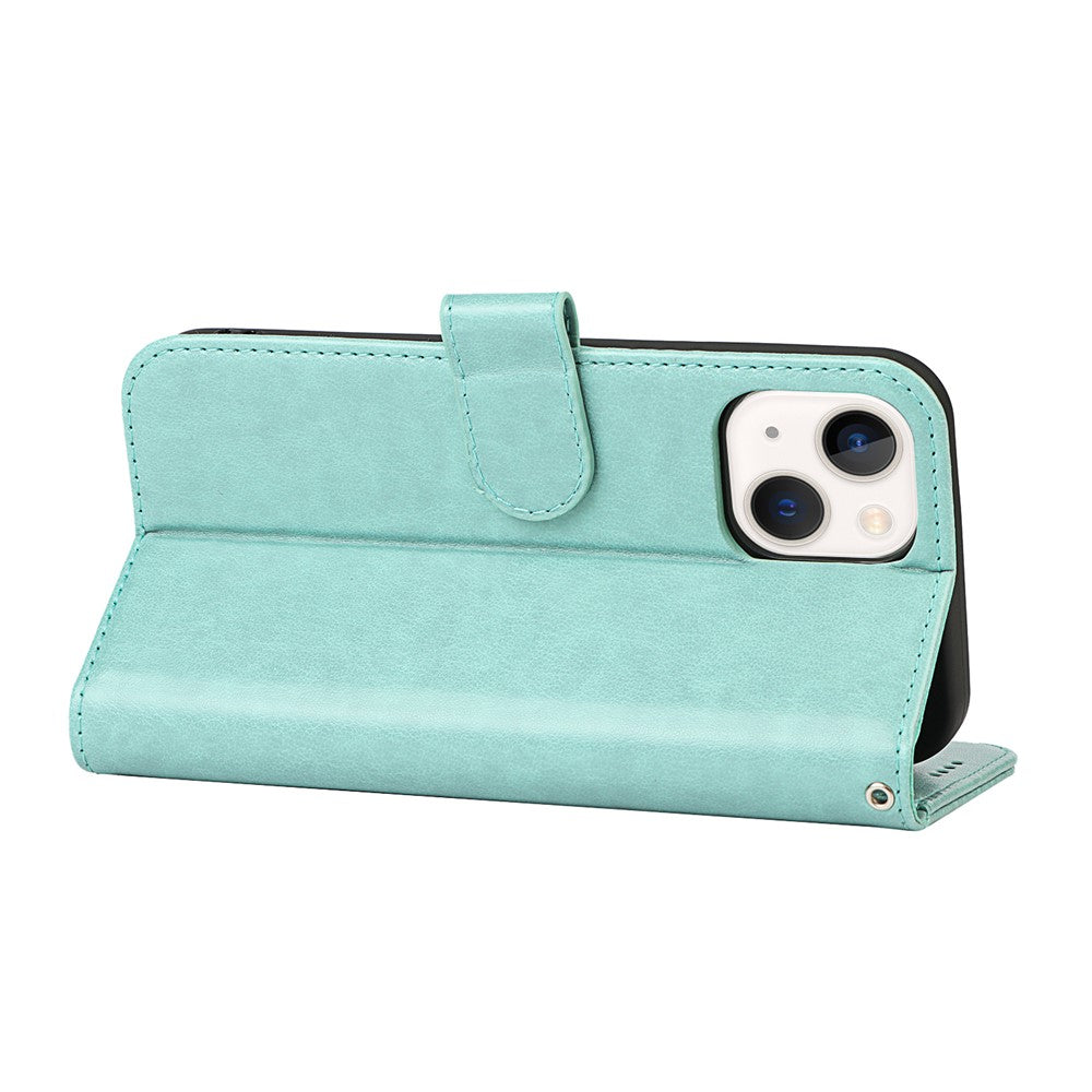 iPhone 15 Wallet-Hülle – Mit Musterdruck, Kartenfächer & Riemen