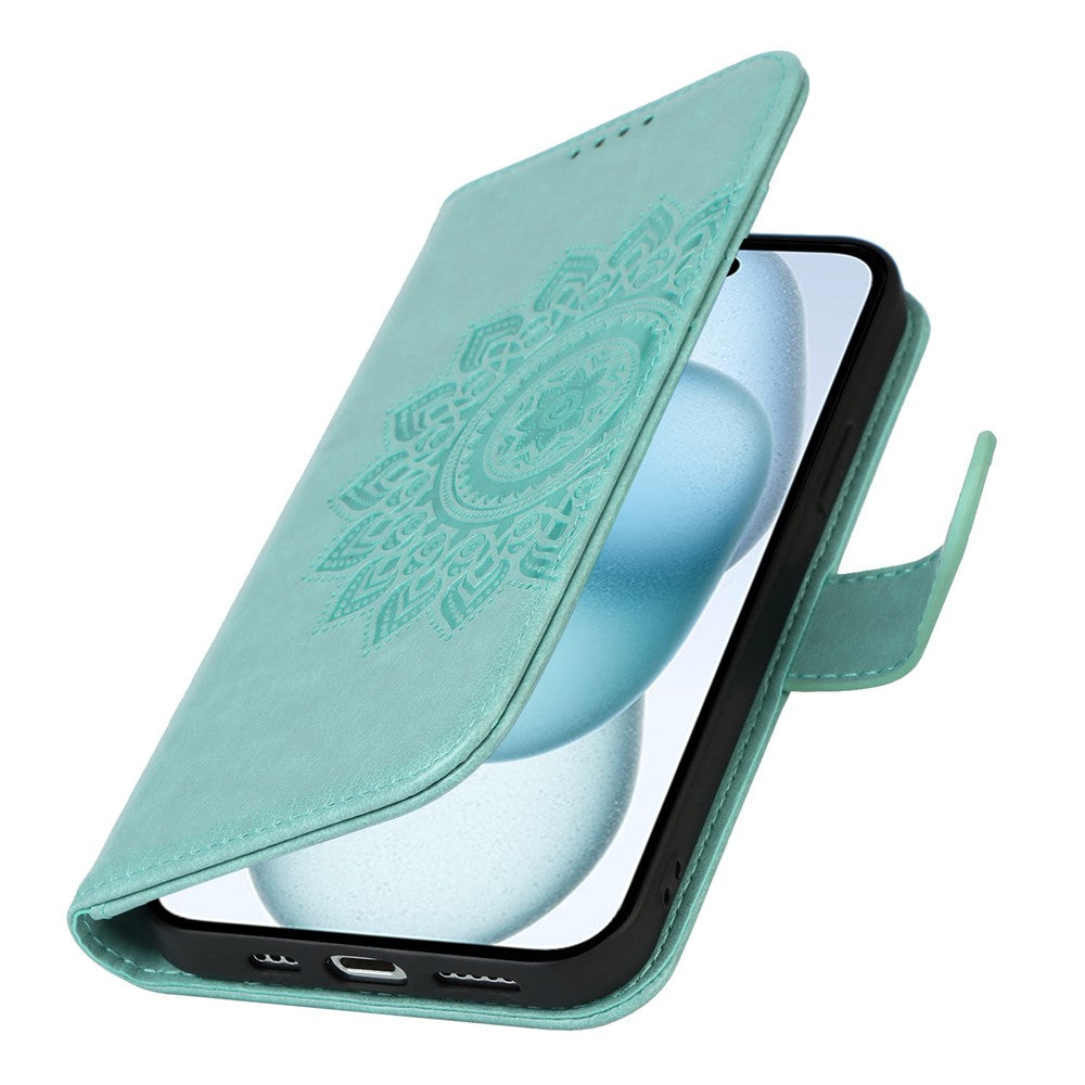 iPhone 15 Wallet-Hülle – Mit Musterdruck, Kartenfächer & Riemen