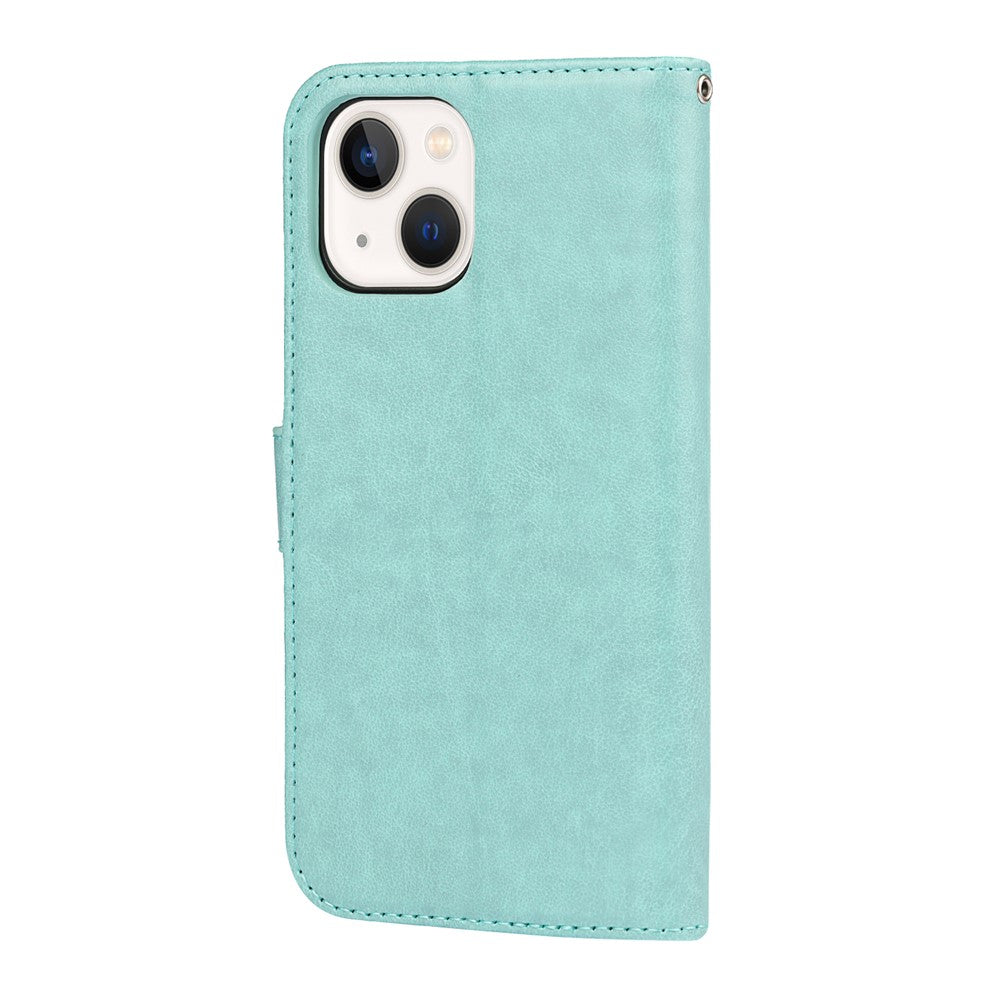 iPhone 15 Wallet-Hülle – Mit Musterdruck, Kartenfächer & Riemen