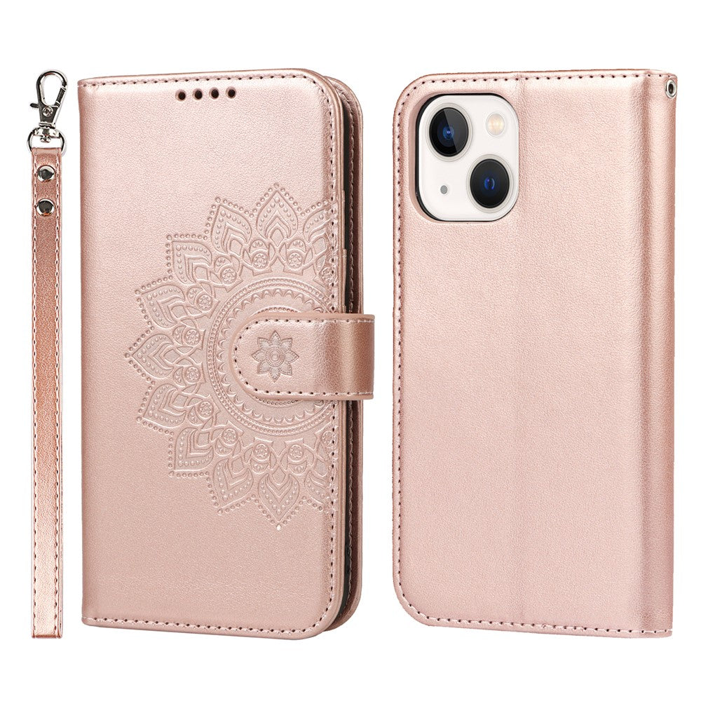 iPhone 15 Wallet-Hülle – Mit Musterdruck, Kartenfächer & Riemen