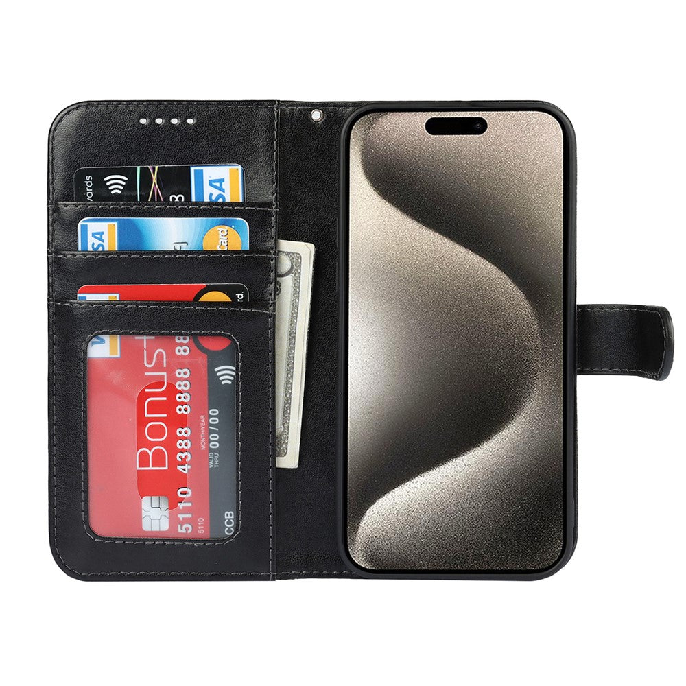 iPhone 15 Pro Wallet-Hülle – Mit Musterdruck, Kartenfächer & Riemen