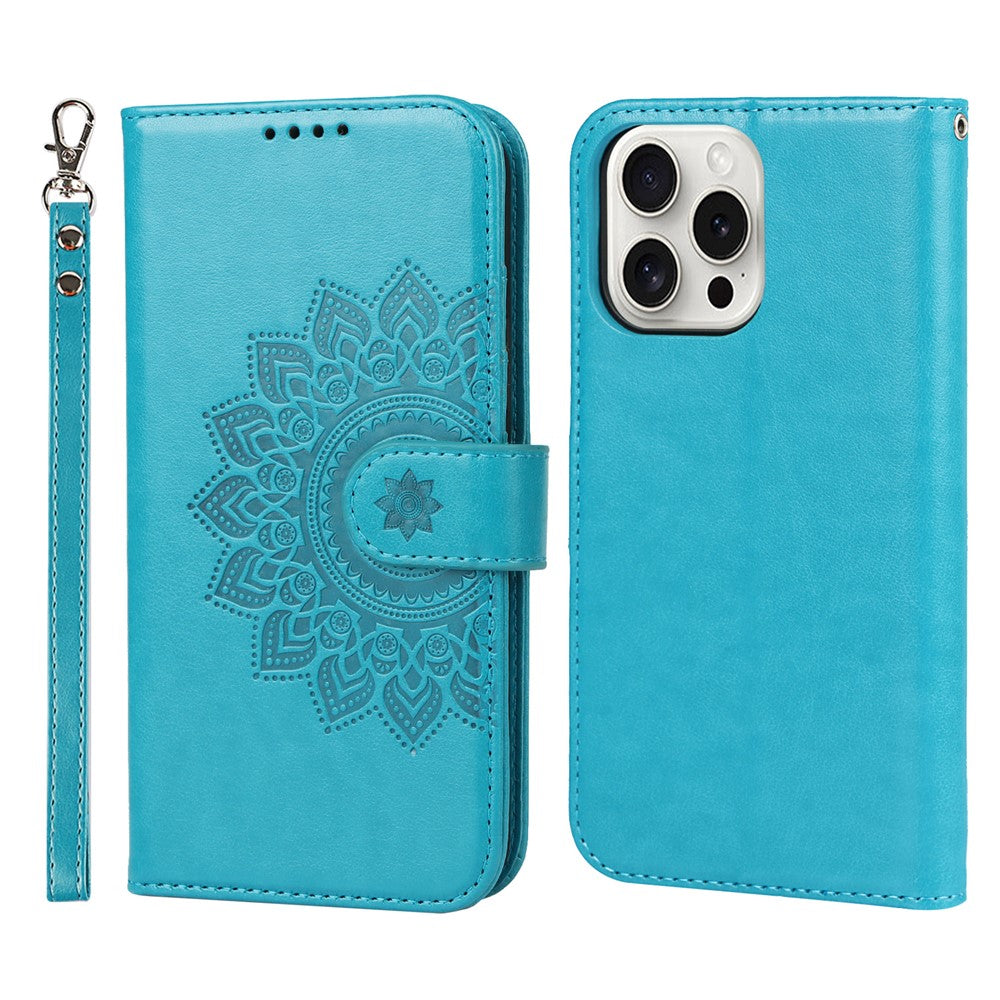 iPhone 15 Pro Wallet-Hülle – Mit Musterdruck, Kartenfächer & Riemen