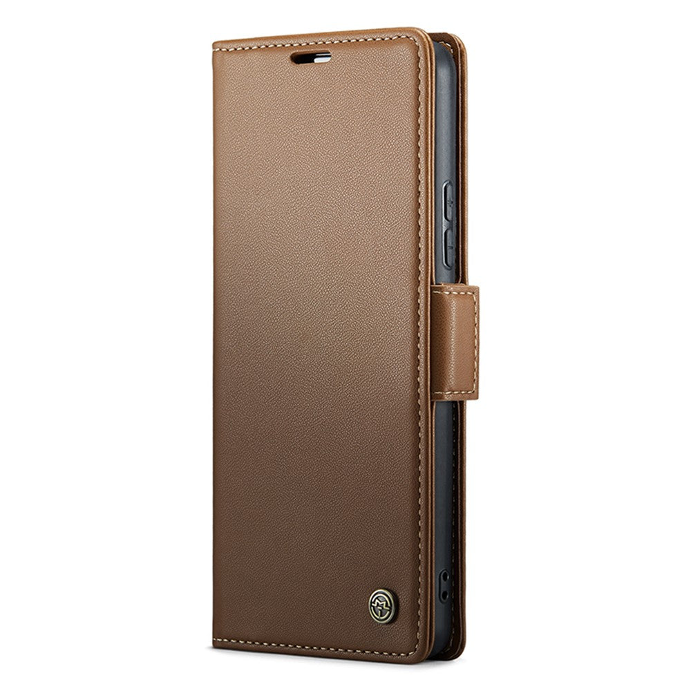For Xiaomi Redmi 12 4G / 12 5G (Global) / Note 12R 5G / Poco M6 Pro 5G Leather Case CASEME 023 RFID Blocking 3 Card Slot Mobile Cover