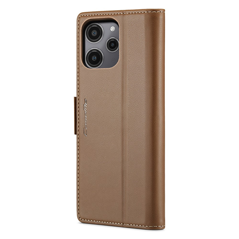 For Xiaomi Redmi 12 4G / 12 5G (Global) / Note 12R 5G / Poco M6 Pro 5G Leather Case CASEME 023 RFID Blocking 3 Card Slot Mobile Cover