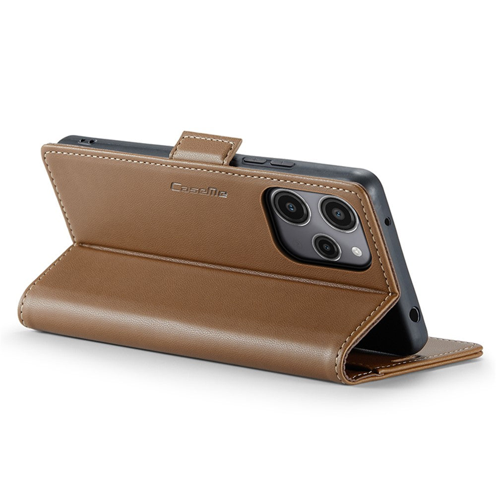 For Xiaomi Redmi 12 4G / 12 5G (Global) / Note 12R 5G / Poco M6 Pro 5G Leather Case CASEME 023 RFID Blocking 3 Card Slot Mobile Cover