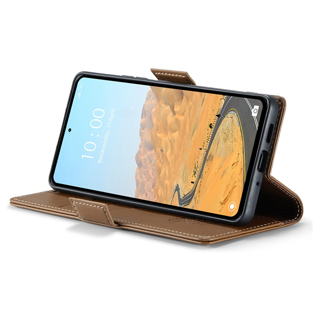For Xiaomi Redmi 12 4G / 12 5G (Global) / Note 12R 5G / Poco M6 Pro 5G Leather Case CASEME 023 RFID Blocking 3 Card Slot Mobile Cover