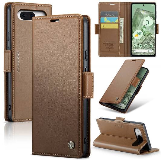Pixel 8a Glänzende Wallet-Hülle – RFID-Schutz & Ständer