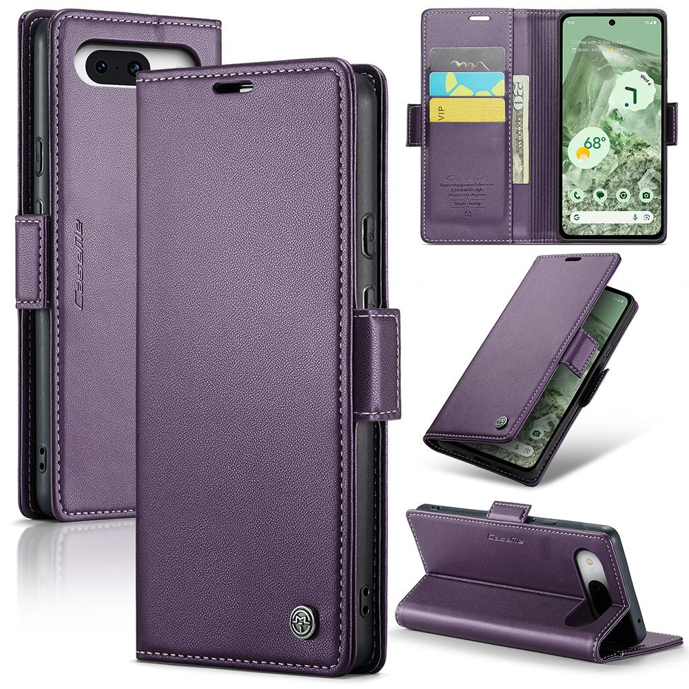 Pixel 8a Glänzende Wallet-Hülle – RFID-Schutz & Ständer