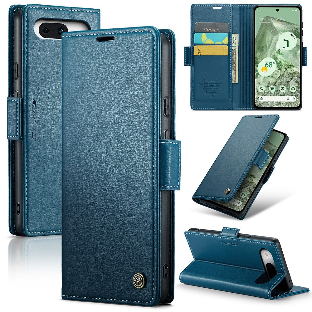 Pixel 8a Glänzende Wallet-Hülle – RFID-Schutz & Ständer