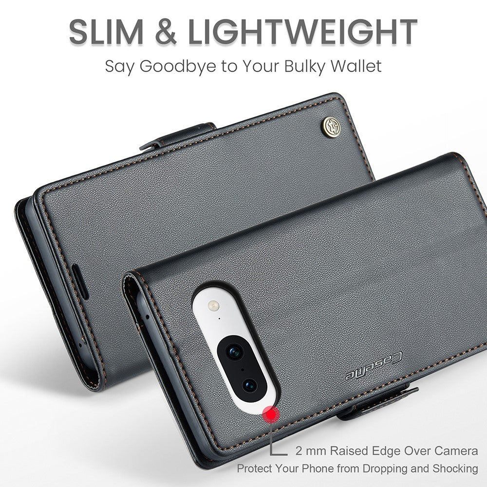 Pixel 8a Glänzende Wallet-Hülle – RFID-Schutz & Ständer