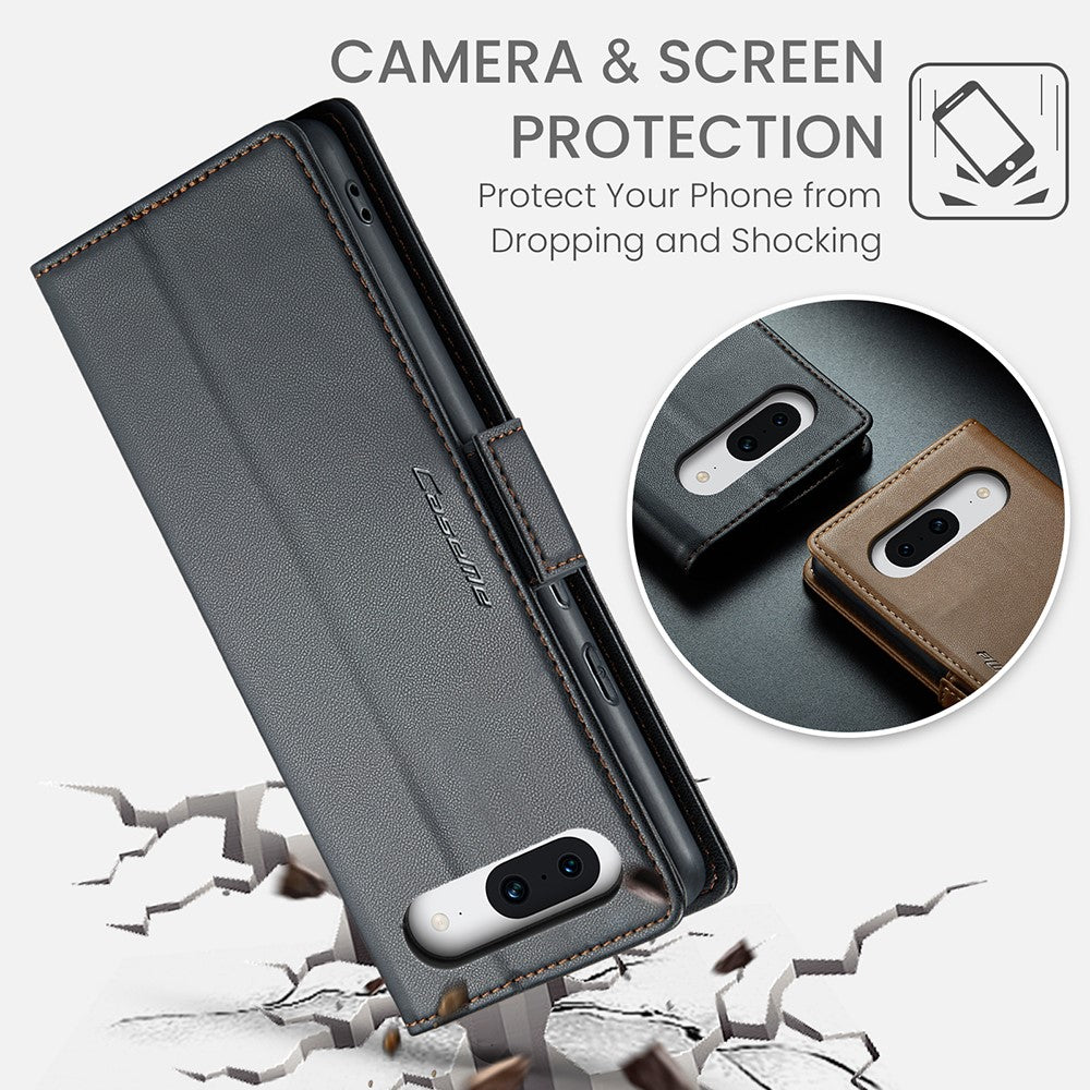 Pixel 8a Glänzende Wallet-Hülle – RFID-Schutz & Ständer