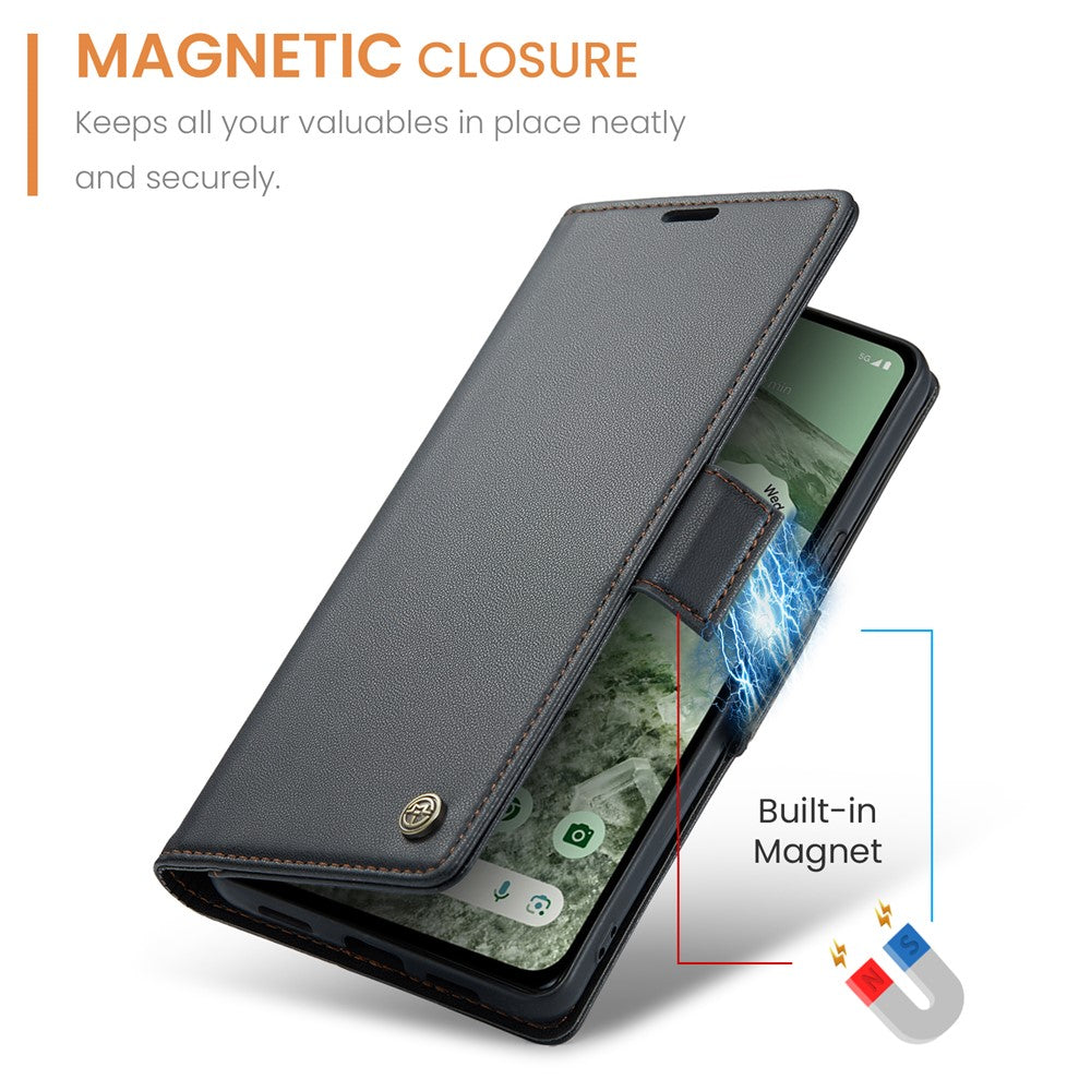 Pixel 8a Glänzende Wallet-Hülle – RFID-Schutz & Ständer