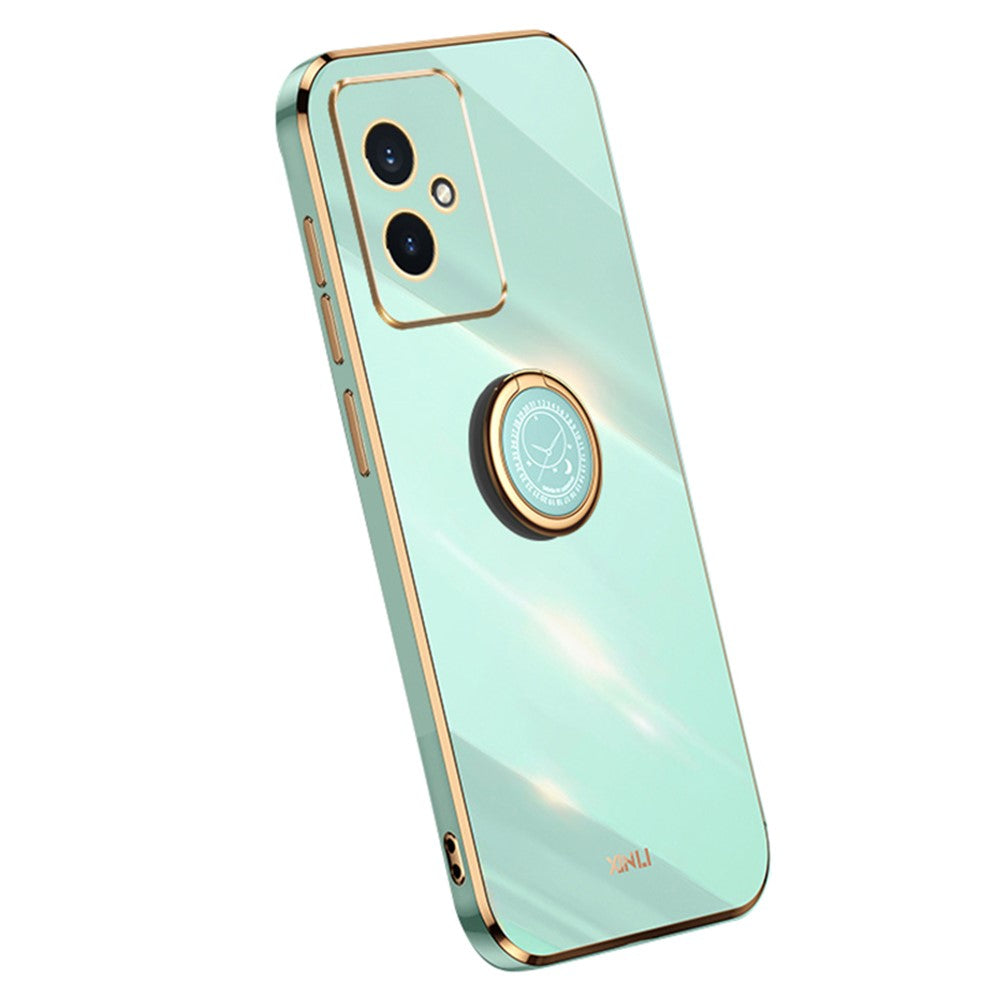Honor 100 5G Handyhülle – Galvanisierte TPU-Rückseite, kratzfest, mit Ringständer