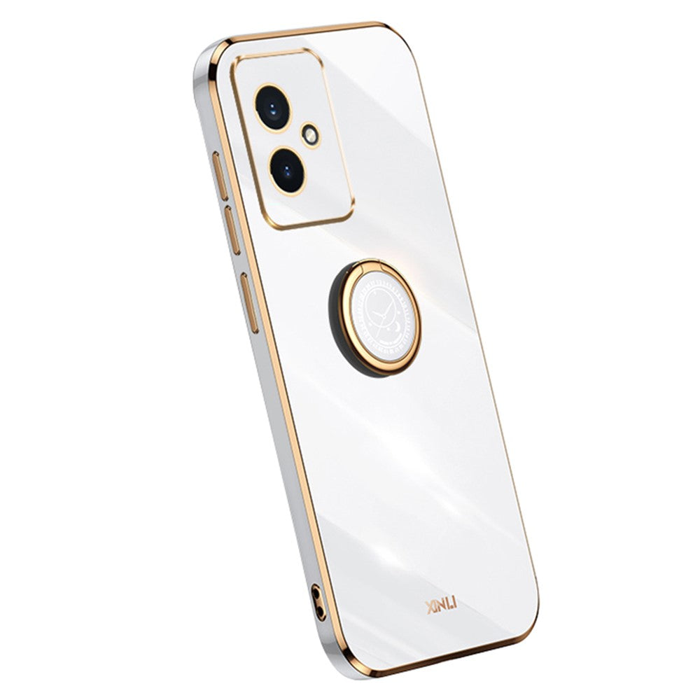 Honor 100 5G Handyhülle – Galvanisierte TPU-Rückseite, kratzfest, mit Ringständer