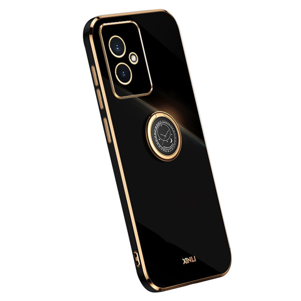 Honor 100 5G Handyhülle – Galvanisierte TPU-Rückseite, kratzfest, mit Ringständer