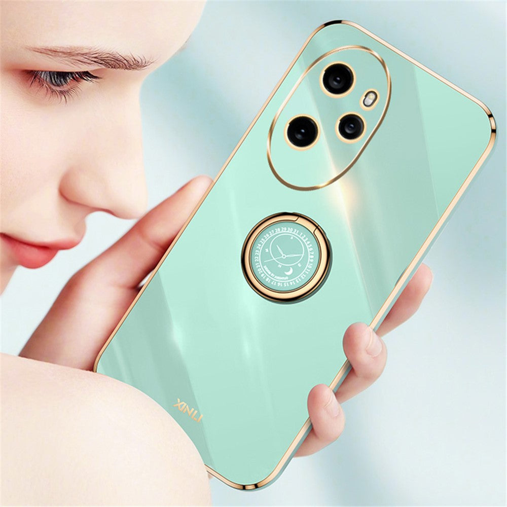 Honor 100 Pro 5G Handyhülle – Galvanisierte TPU-Rückseite, kratzfest, mit Ringständer