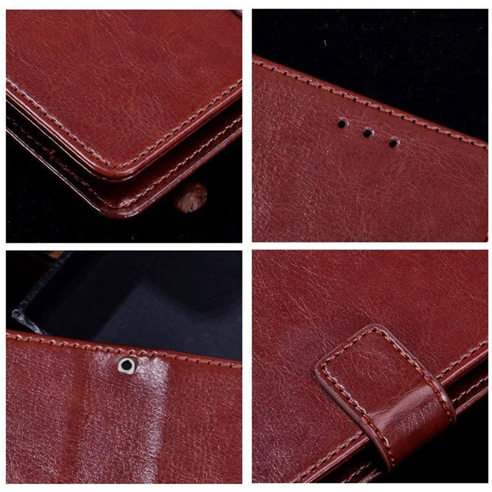 IDEWEI For Honor 100 5G Leather Case Wallet Stand Cover Crazy Horse Pattern