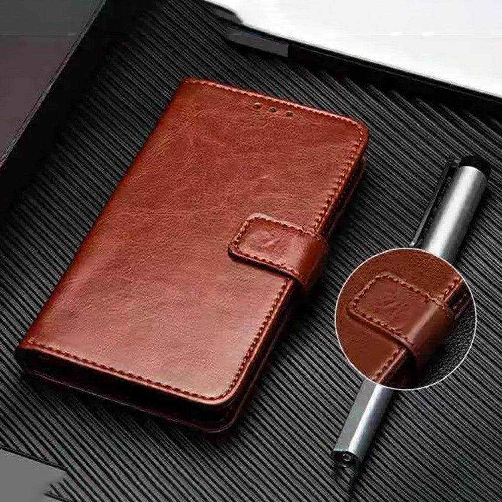 IDEWEI For Honor 100 5G Leather Case Wallet Stand Cover Crazy Horse Pattern