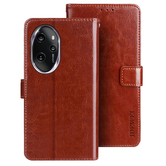 Honor 100 Pro 5G Handyhülle – IDEWEI Flip-Ledertasche mit Crazy Horse-Muster, Brieftaschen
