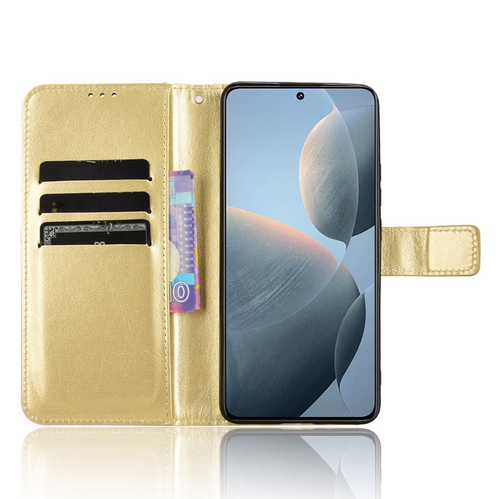 For Xiaomi Redmi K70E 5G / Poco X6 Pro 5G Wallet Case 3 Card Slots TPU Interior Protective Cover