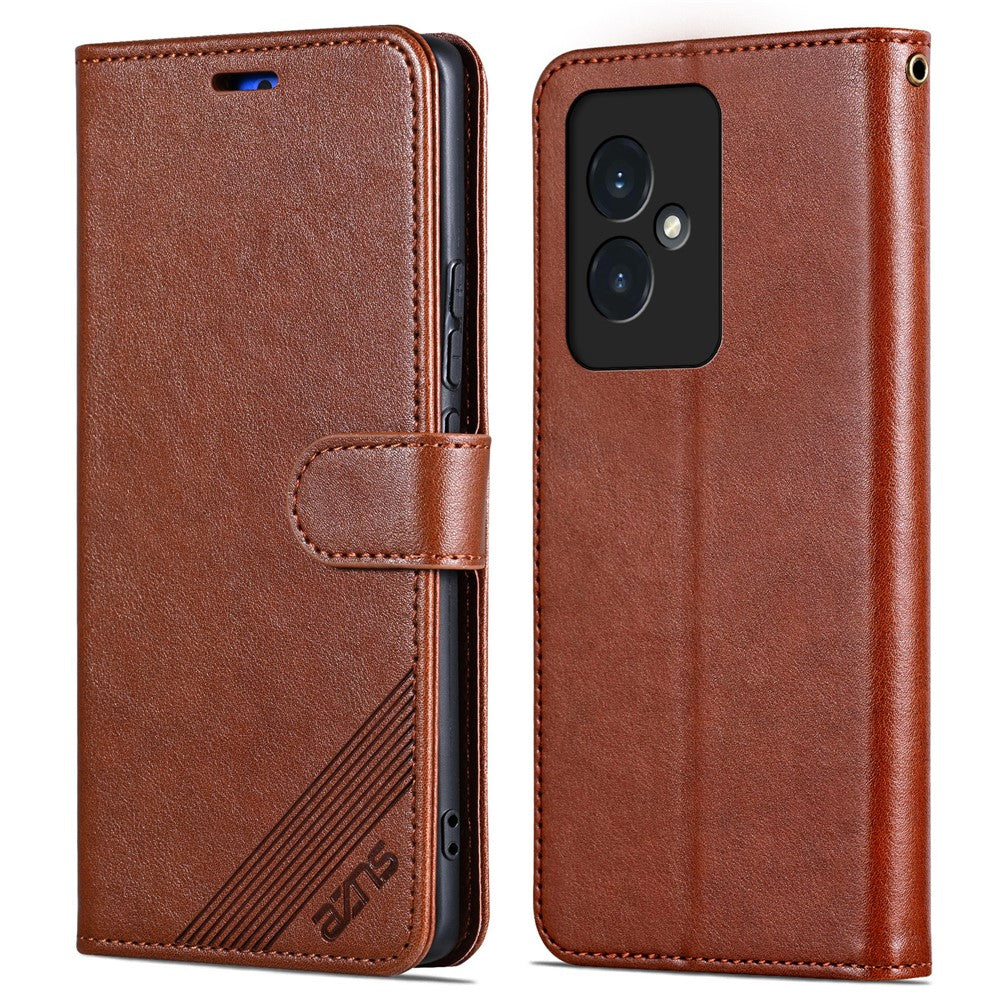 AZNS For Honor 100 5G Leather Phone Case Stand Wallet with Sheepskin Texture