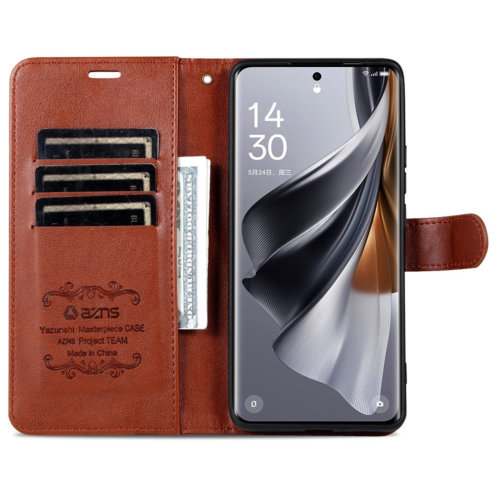 AZNS For Honor 100 5G Leather Phone Case Stand Wallet with Sheepskin Texture