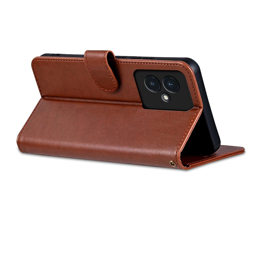 AZNS For Honor 100 5G Leather Phone Case Stand Wallet with Sheepskin Texture