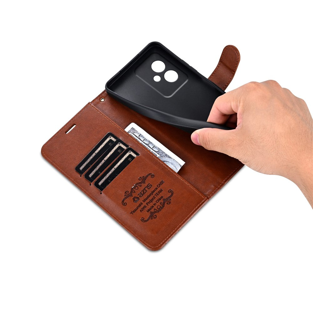 AZNS For Honor 100 5G Leather Phone Case Stand Wallet with Sheepskin Texture