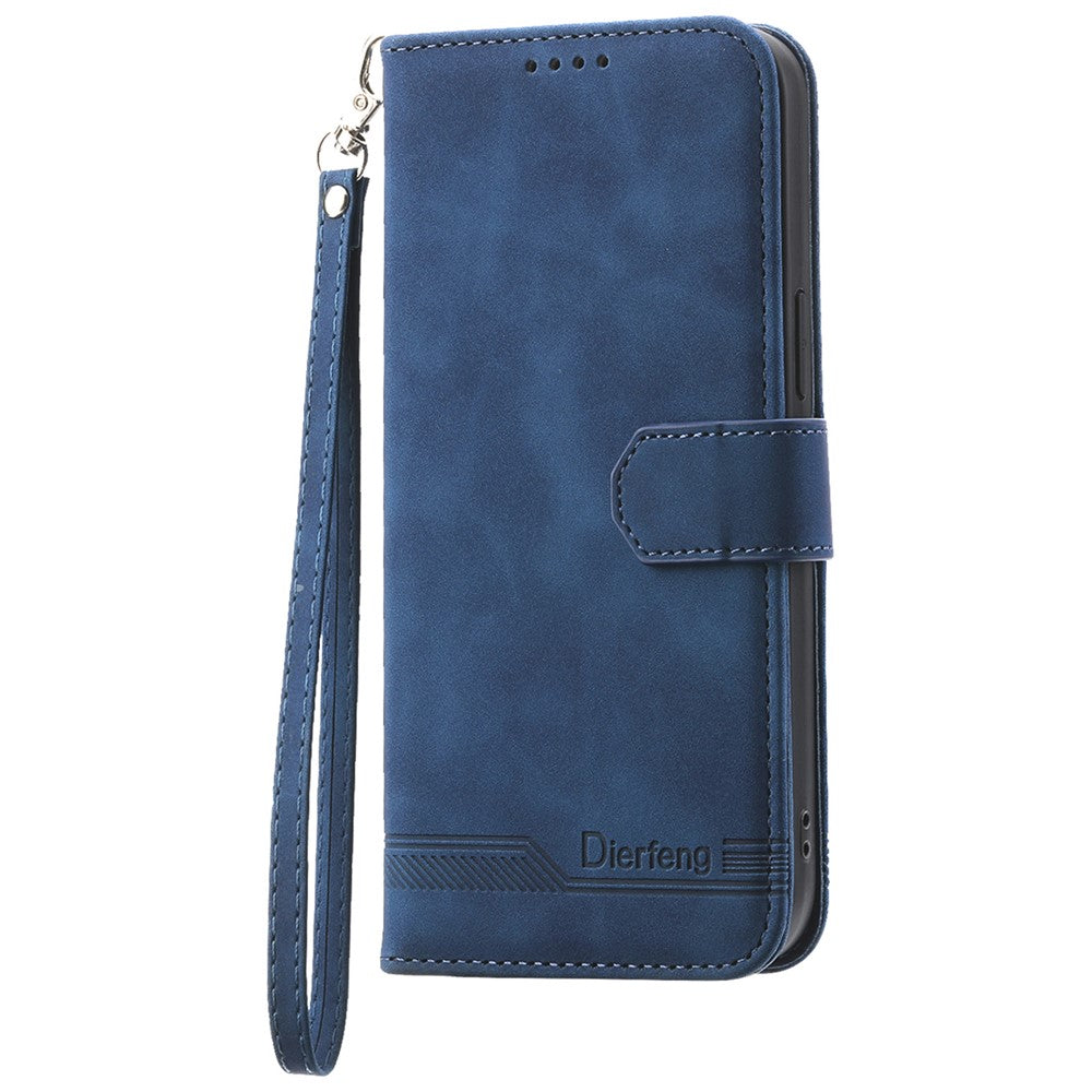 DIERFENG DF-03 for Honor 100 Pro 5G Leather Case Wallet Cover Lines Imprint