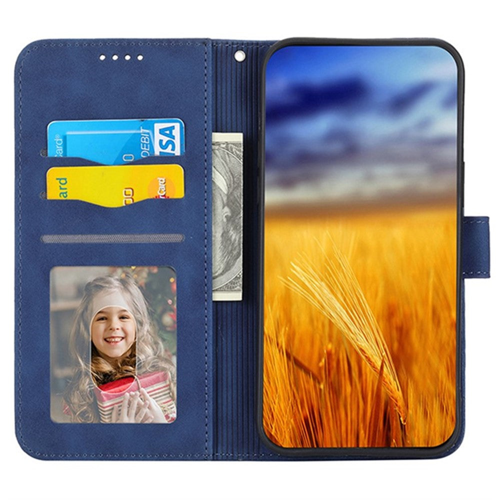 DIERFENG DF-03 for Honor 100 5G Line Texture Leather Phone Case Stand Wallet