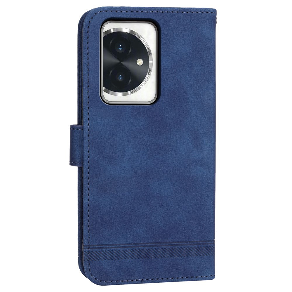 DIERFENG DF-03 for Honor 100 5G Line Texture Leather Phone Case Stand Wallet