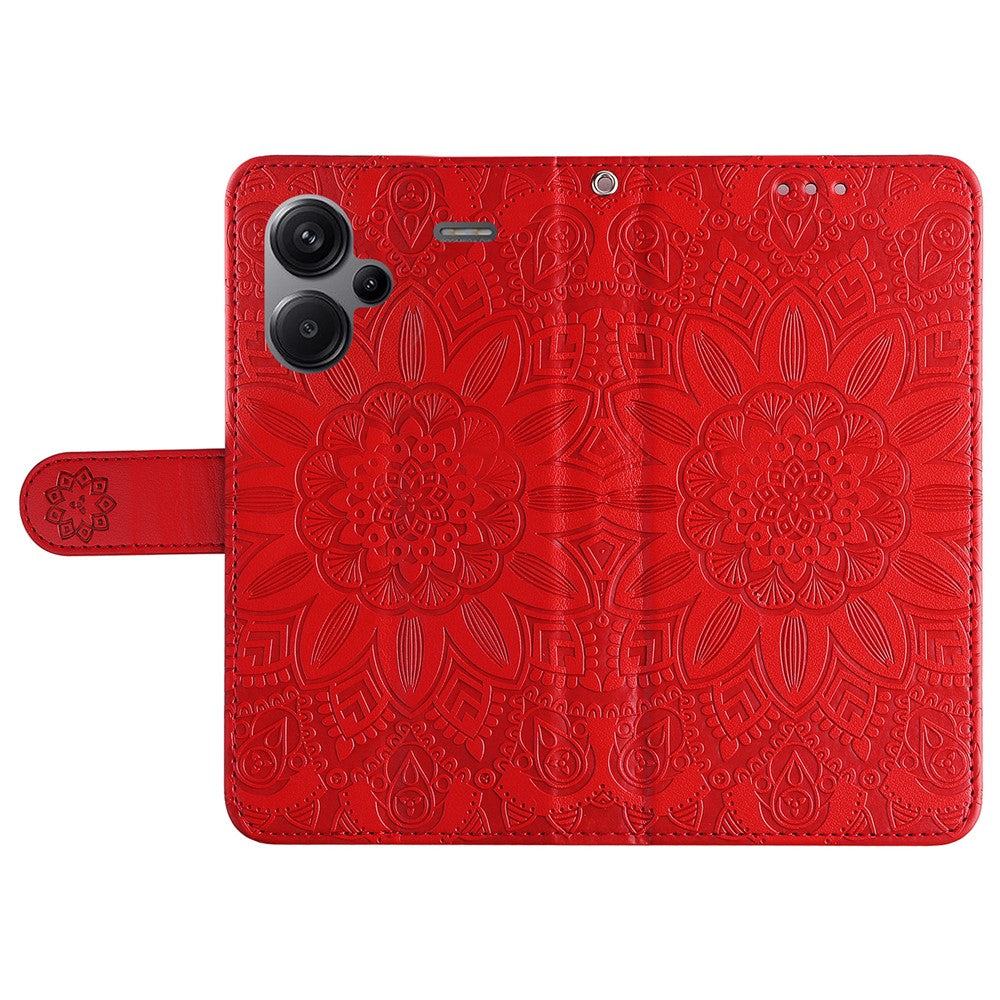 For Xiaomi Redmi Note 13 Pro+ 5G Leather Case Wallet Cover Stand with Strap, Sunflower Pattern