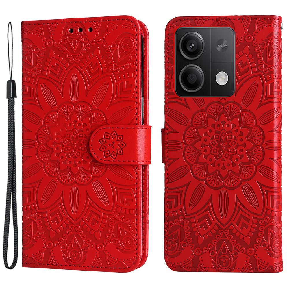 For Xiaomi Redmi Note 13 5G Case Sunflower Pattern Leather Phone Wallet Stand Cover