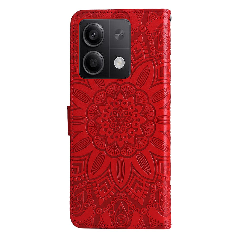 For Xiaomi Redmi Note 13 5G Case Sunflower Pattern Leather Phone Wallet Stand Cover