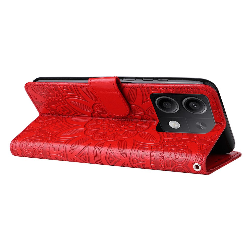 For Xiaomi Redmi Note 13 5G Case Sunflower Pattern Leather Phone Wallet Stand Cover