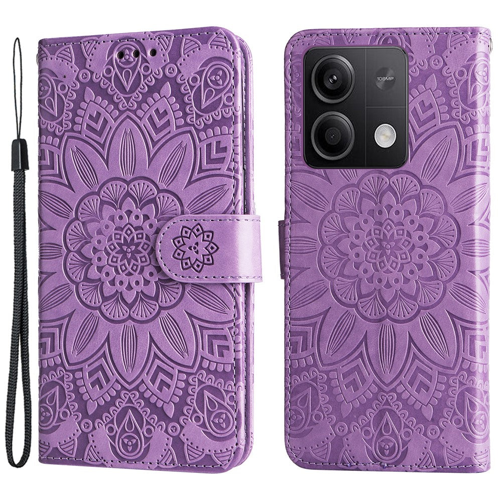 For Xiaomi Redmi Note 13 5G Case Sunflower Pattern Leather Phone Wallet Stand Cover