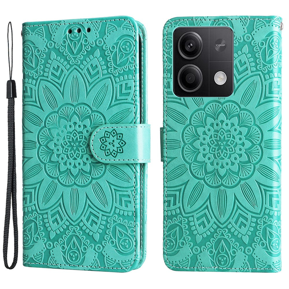For Xiaomi Redmi Note 13 5G Case Sunflower Pattern Leather Phone Wallet Stand Cover